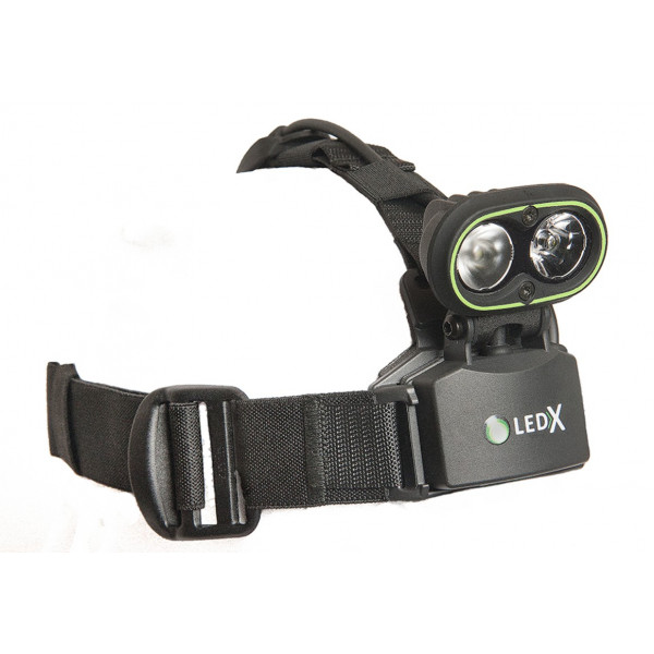 LEDX Kaa 2000 - pannlampa med integrerat batteri