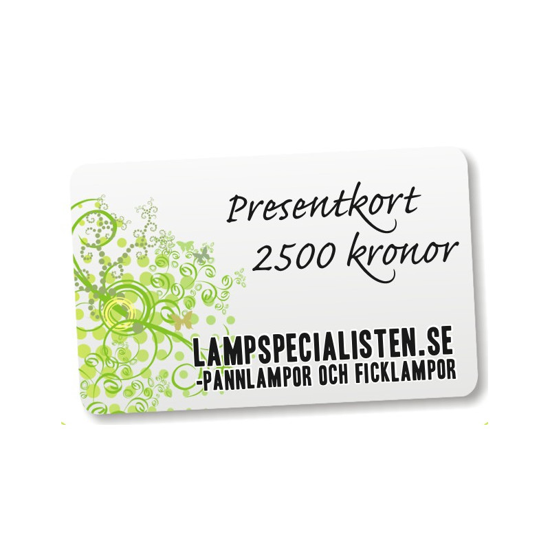 Presentkort 2500 kr