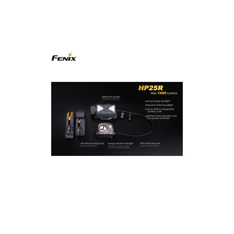 FENIX PANNLAMPA HP25R 1000 LUMEN FENIX PANNLAMPA HP25R 1000 LUMEN