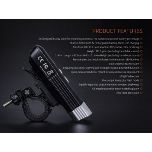 FENIX CYKELLAMPA BC30R 1600 LUMEN